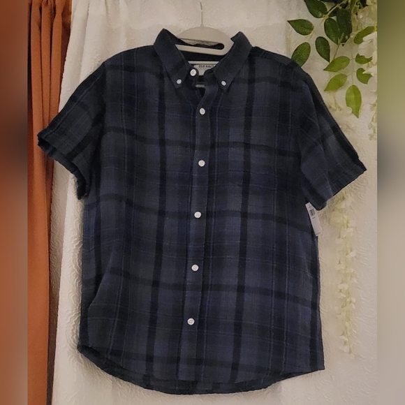 NWT Boys Old Navy Button Up Plaid Short Sleeve Shirt. - Picture 12 of 12